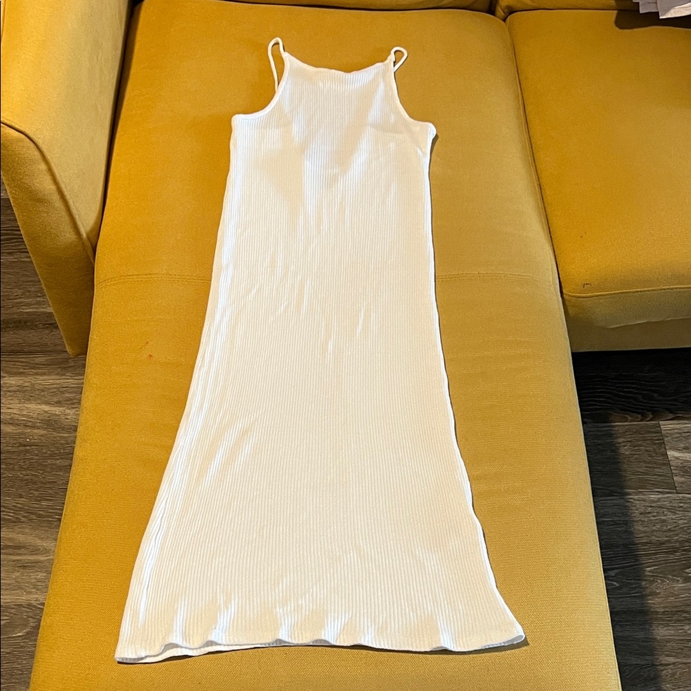 Topshop Ivory Ribbed Knit Top